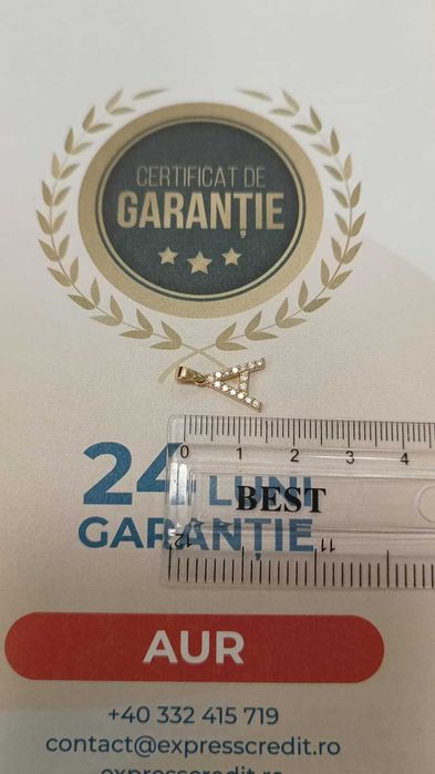 [AG24 Harlau B.45897.1] Pandantiv aur 14k 0.78gr - Garantie 2 ani!