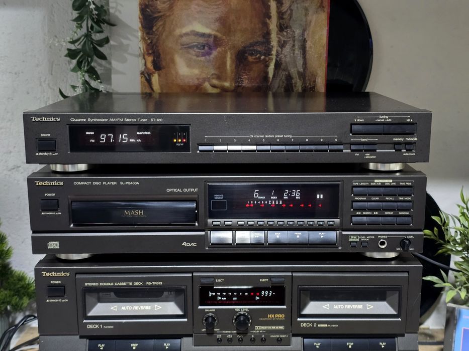Linie audio TECHNICS, amplificator, dublu deck, cd-player, tuner radio