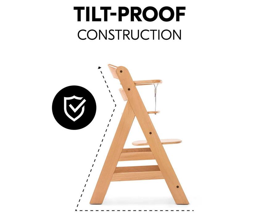 Детско дървено столче за хранене Hauck Alpha+, Natural