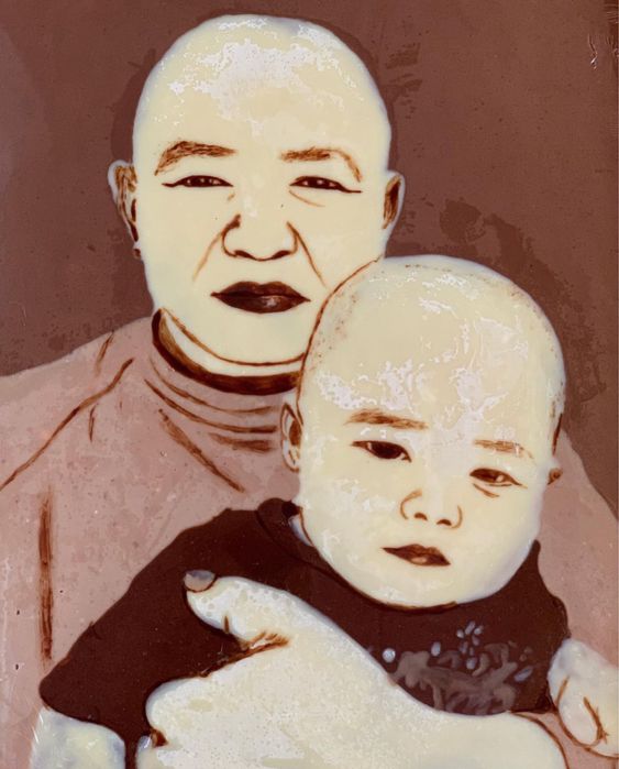 Портрет из шоколада. Ручная работа полностью из шоколада