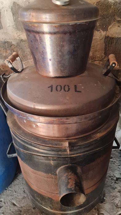 Cazan de tuica 100l rabatabil de cupru