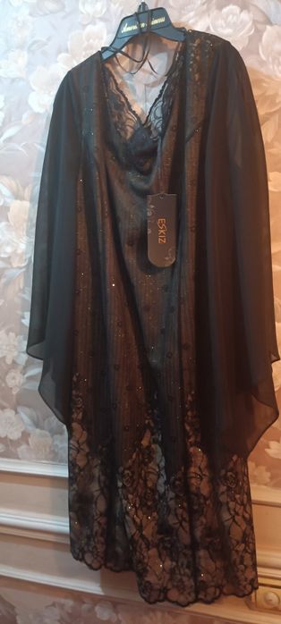 Платье вечерняя, турецкая, чёрно золотистая, 44 размер