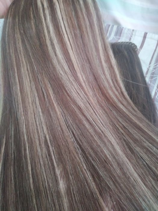 Волосы натуральные, для наращивания на заколках