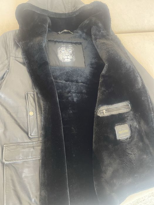 Кожаная мужская дублёнка