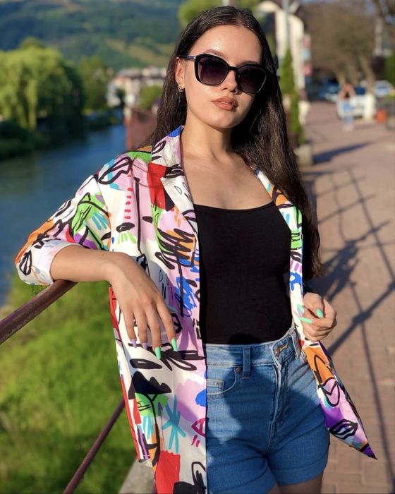 Cămașă lungă colorată