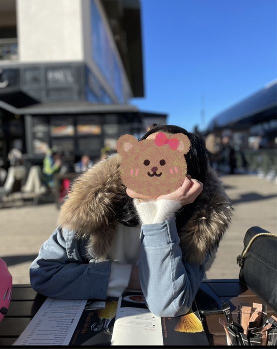 Джинсовая парка, мех натуральный