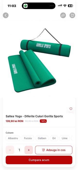 Saltea yoga saltele fitness gimnastica diferite culori Germany noi