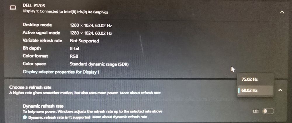 Monitor Dell P170S 17” pivot reglabil + USB hub + 75Hz