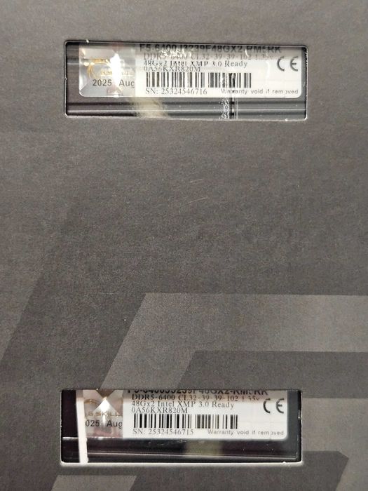 96GB DDR5 (2x48GB) 6400 MHZ CL32 G.SKILL Ripjaws M5  (Intel XMP 3.0) NOI, Garantie