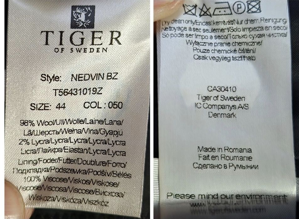 Sacou de lux Tiger of Sweden & Angelico, Bărbați - 44 / XS