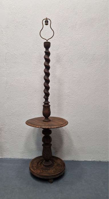 Френска настолна лампа лампион от масивно дърво