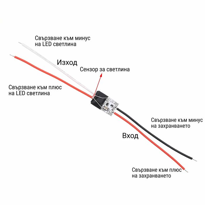 Фотореле Сензор за Светлина DC3.7-24V 5A Автоматичен Ключ Ден и Нощ за LED Осветление