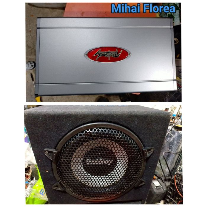 Amplificator  auto Spectron monobloc ,  subwoofer Crunch Fatboy