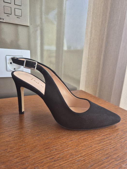 Sandale piele intoarsa naturala