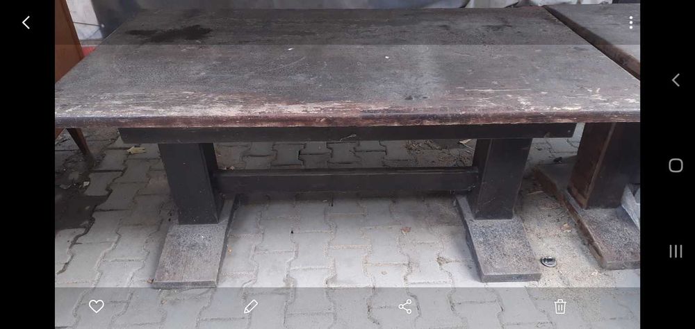 дървена маса за двор дебелина 4см.