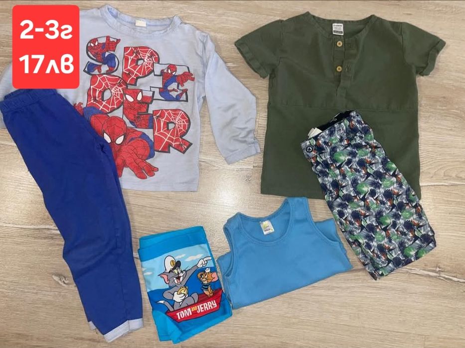 дрешки блузи, панталони, дънки, пижама, бански 24-36м 2-3г.