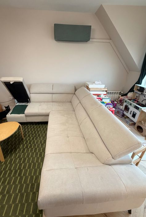 Продавам диван БИЛИ – десен подлакътник, функция сън и ракла