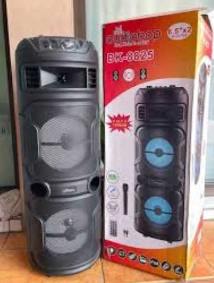 Мощна активна караоке блуту тонколона 1500W 2х8инча и микрофон