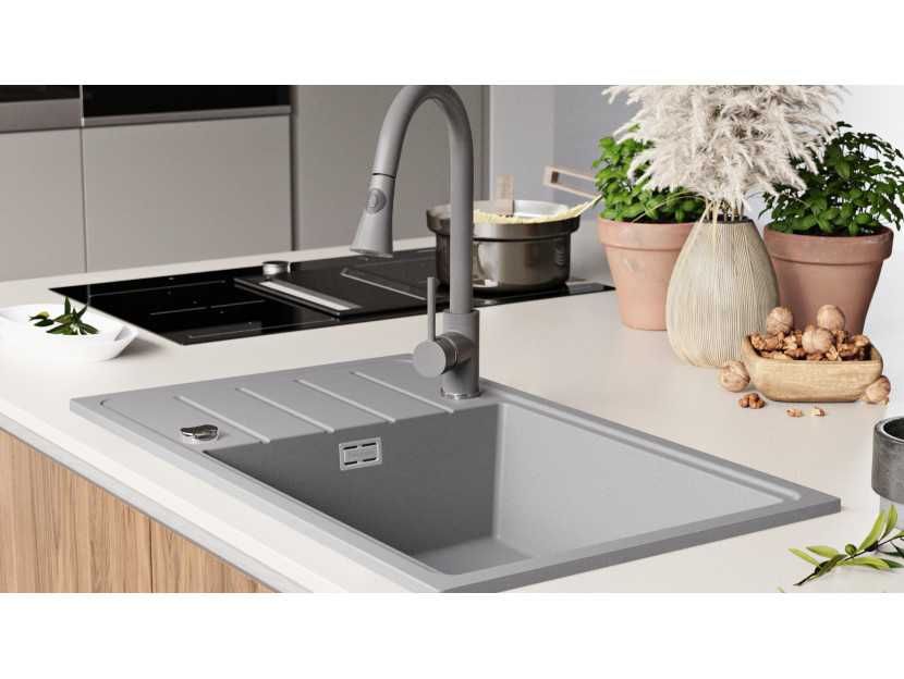 Кухненска Мивка от Гранит Копенхаген 780 x 500 Smart XXL - сив