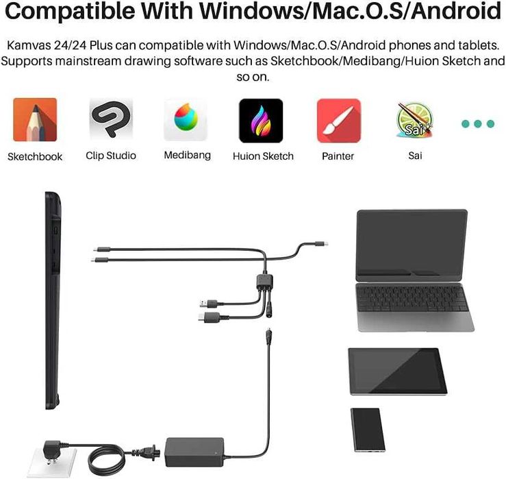 Распродажа! Графический планшет с экраном Huion Kamvas 24