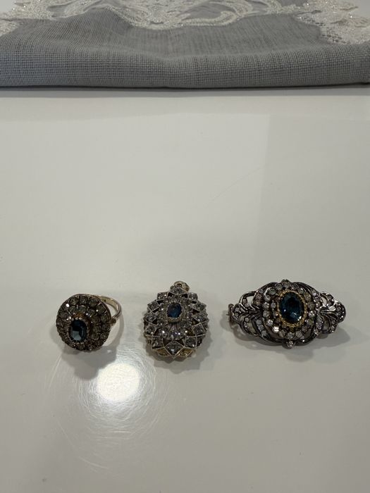 Set din argint aurit victorian