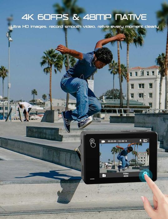 Екшън камера Apexcam X80 Pro 4K60FPS 48MP Ultra HD WiFi