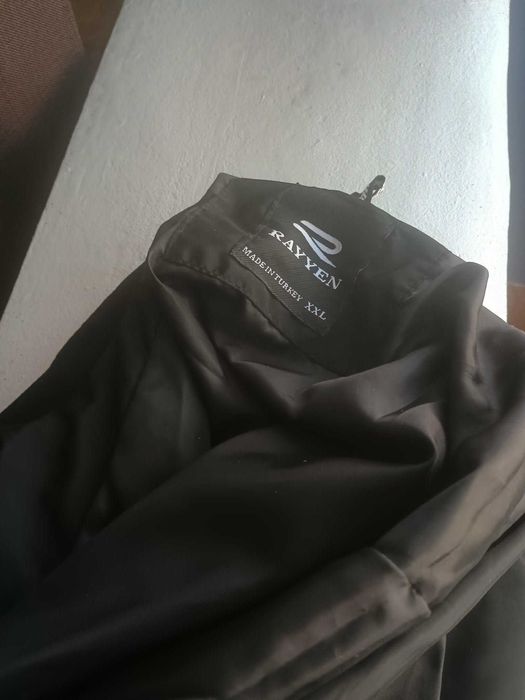 Jachetă din piele de căprioară cu mâneci tricotate premium