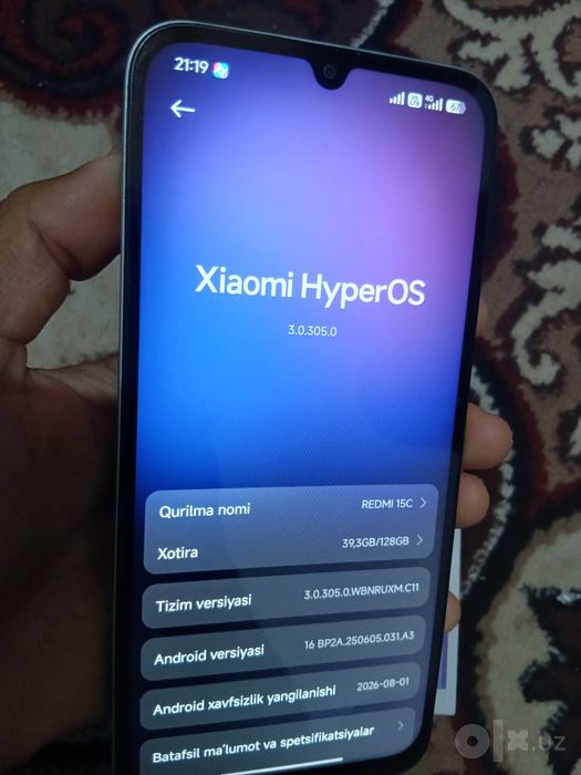 Redmi 15 C xotira 8/128GB akumlator 6000  aybi yôq yangi