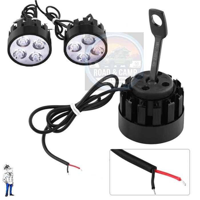 Халогени за мотор, скутре, АТВ, 2бр, 4 броя LED