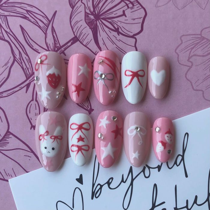 Ръчно рисувани изкуствени нокти press on nails