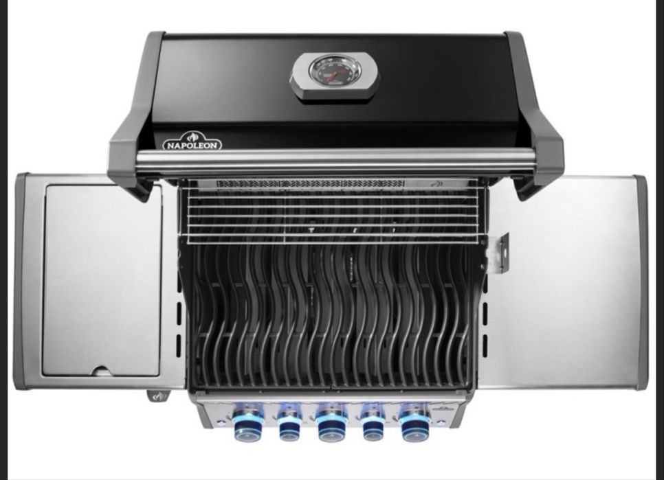 Gratar fonta pe gaz Napoleon  cu rotisor si sigilare vita