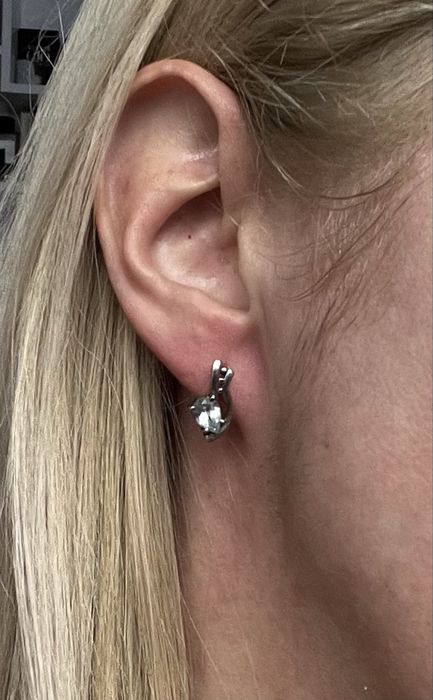 Сребърни обеци 925 с топаз и с рубини от личната ми колекция