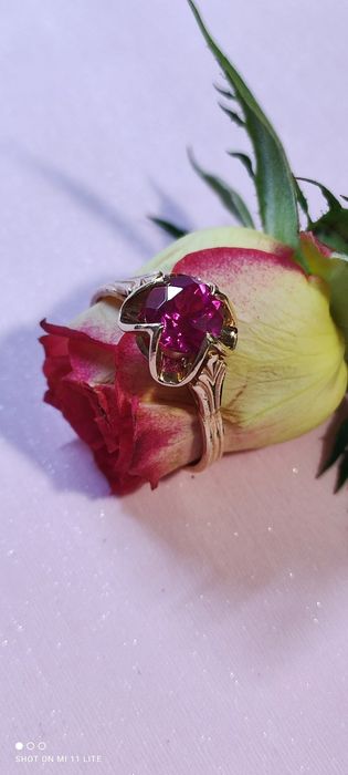 Советское золотое кольцо с рубином 583 пробы (новое)