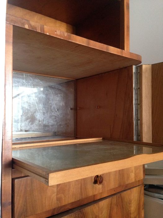 Set mobilier lemn masiv cu furnir de nuc