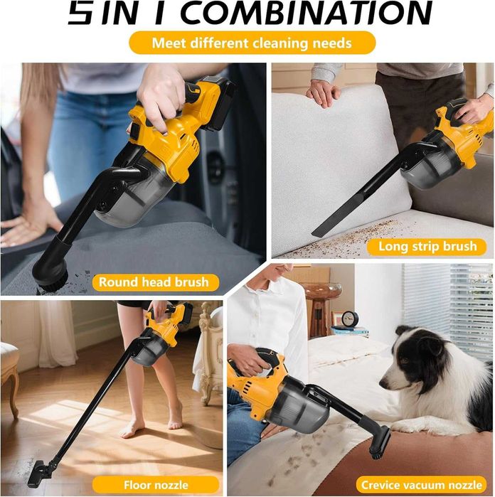 Aspirator vertical fără fir DeWalt 20V, 5-în-1