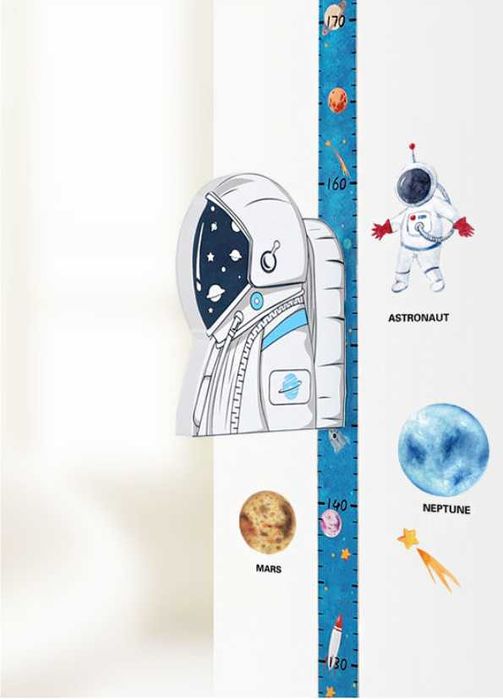 Metru masurare inaltime copii cu model magnetic 3D, sticker autocolant