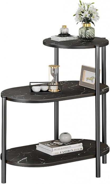 Промо Тристепенен метален рафт за съхранение с мраморен ефект