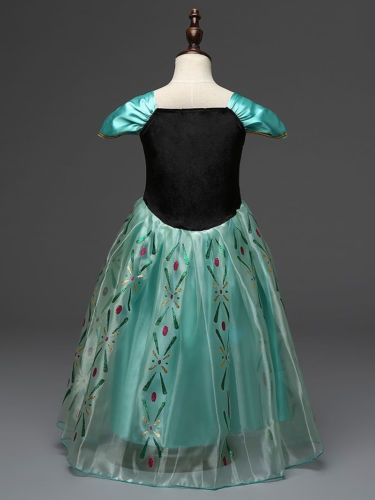Rochie/rochita Printesa Anna verde- Frozen- accesorii