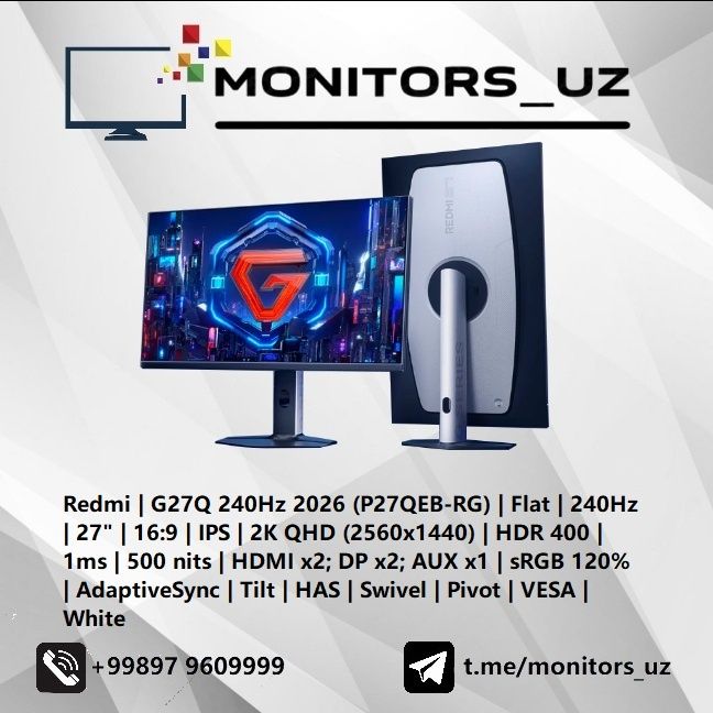 [NEW] монитор Redmi G27Q IPS 2K 240Hz