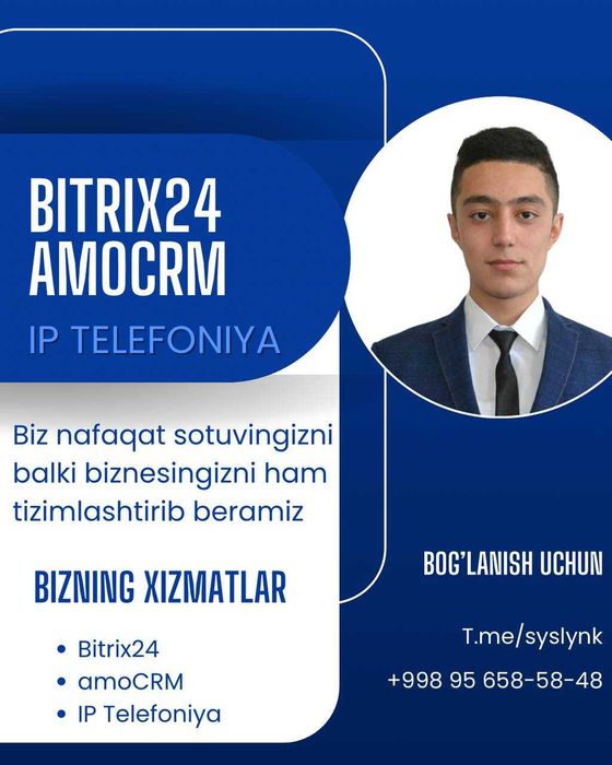 Bitrix24, amoCRM, IP Telefoniya va Yandex Datalens