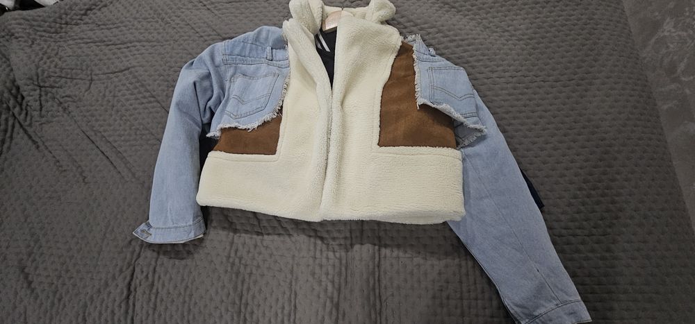 Куртка шубка комбинированная