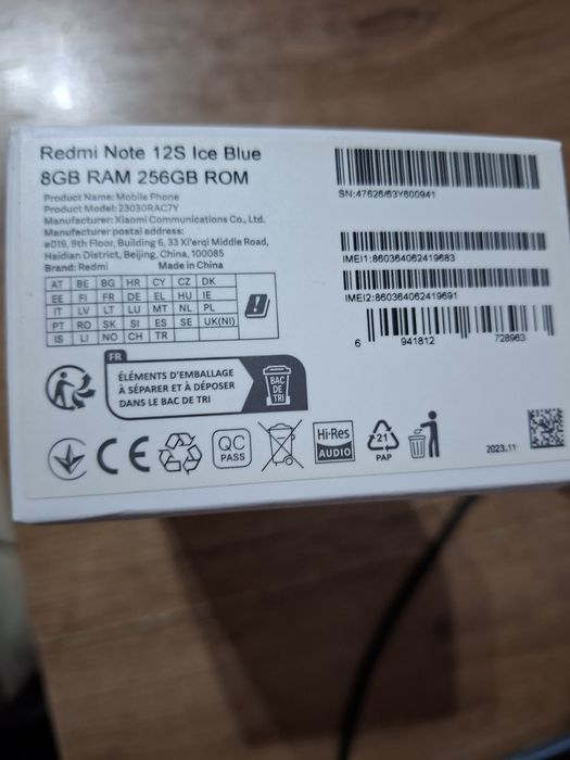 Vând xiaomi redmi note 12 S