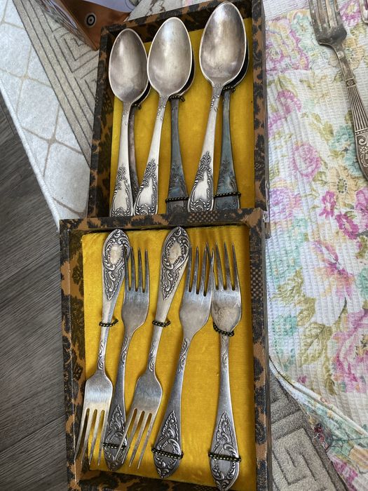 Столовые наборы мельхиор СССР