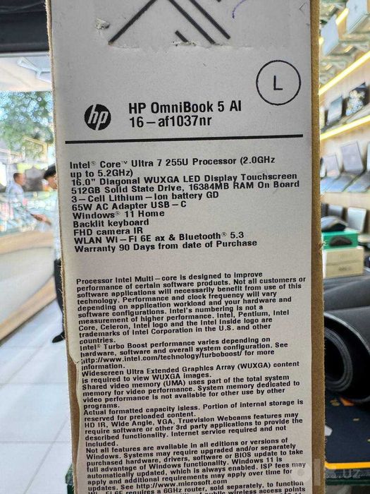 Noutbuk HP OmniBook 5 Core Ultra 7 255U 16/512GB 16.0" FHD Touch