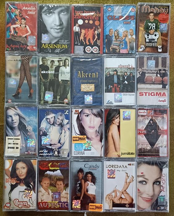 Casete audio sigilate cu muzică Românească Pop , Dance , Rock