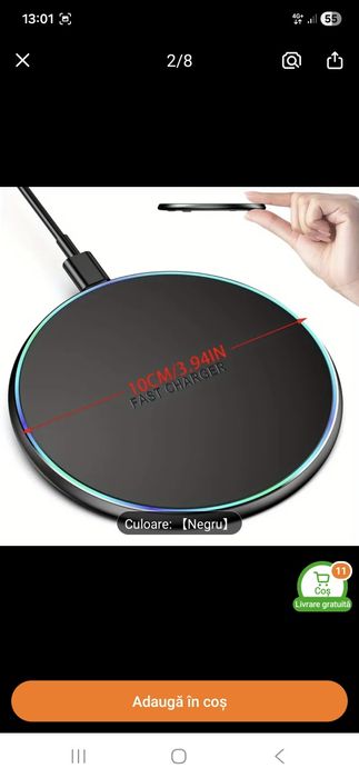 Tabletă full hd octa-core + husă + încărcător wireless