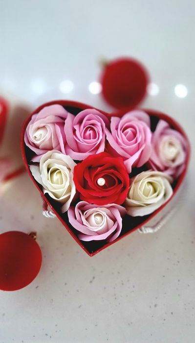 Inimă trandafiri de săpun parfumați