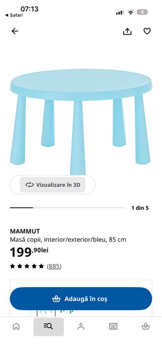 Covor, masa si scaun baiat Ikea