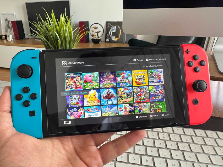 Nintendo Switch v2 Modat Chip - Card 128 GB - Pachet Complet