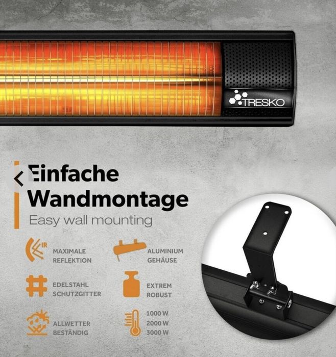 Външен инфрачервен нагревател с дистанционно управление 3000W